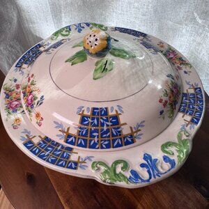 Vintage Royal Staffordshire Pottery 9.5" wide Tureen - Floral Serving Bowl